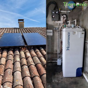 Pose chauffe eau solaire individuel, installer ballon eau chaude solaire - Thermonéo Energies, chauffagiste Toulouse, pose solution de chauffage, solution production d'eau chaude écologique, installation de système solaire thermique Haute-Garonne, Gers, Ariège