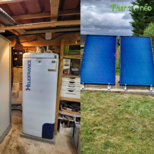 Installation chauffe eau solaire, pose de capteur solaire thermique au sol, solution de chauffage production eau chaude sanitaire à partir de l'énergie solaire - Thermonéo Energies, artisan RGE pose chauffe eau solaire individuel Toulouse, Aurignac, Cazères, Boulogne sur Gesse, devis artisan gratuit